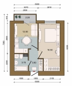 1-комнатная квартира 37.10м²
