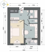 1-комнатная квартира 38.10м²