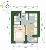 1-комнатная квартира 32.38м²