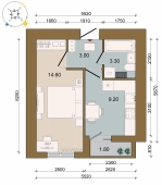 1-комнатная квартира 31.00м²
