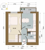 1-комнатная квартира 36.30м²